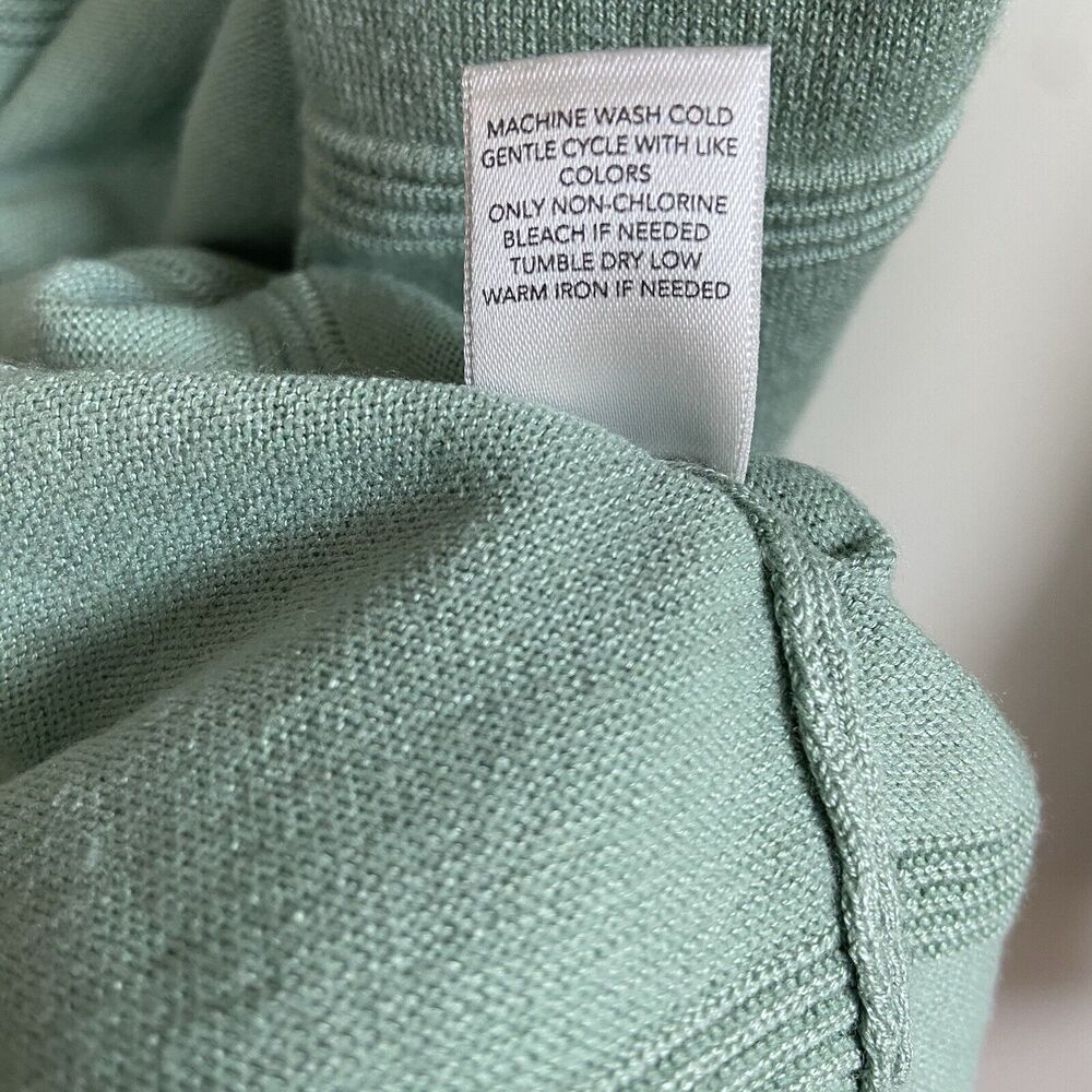 Christopher & Banks Open Front Long Sleeve Cardigan Sweater Green Size PM - Picture 8 of 9